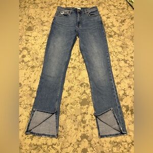 Abercrombie & Fitch The Skinny High Rise Jeans Light Wash Split Hem Size 28